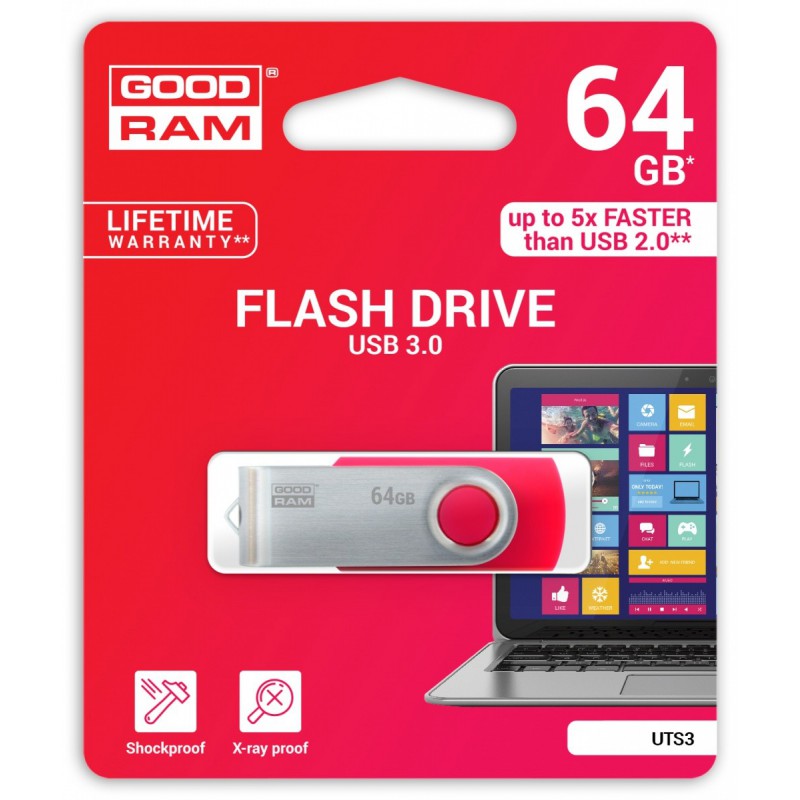 GOODRAM TWISTER Czerwony 64GB USB3.0